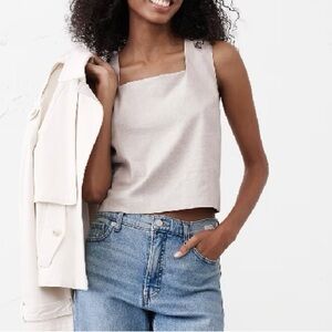 Banana Republic Linen Sleeveless Crop Top NWT